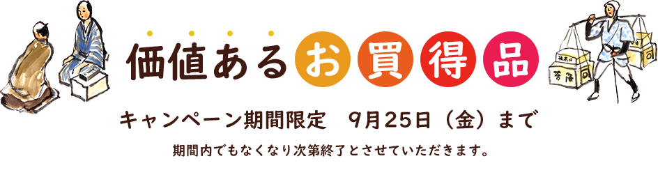価値あるお買得品 キャンペーン期間限定6月26日(金)まで