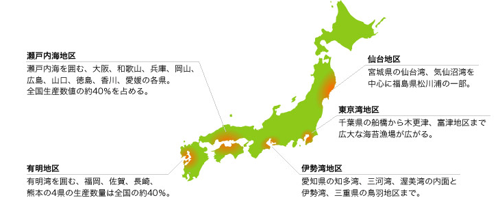 海苔の主要生産地