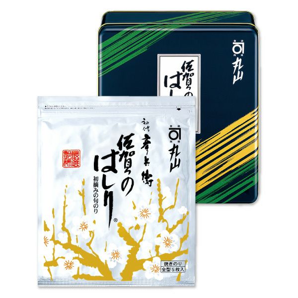初代 彦兵衛 佐賀のはしり（板のり5枚×5袋 缶入） | 丸山海苔店