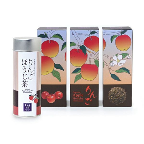 有機 りんごほうじ茶 シナモン入り（40g缶 箱入） | 丸山海苔店