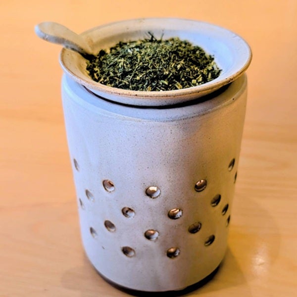 常滑焼オリジナル 茶香炉（白釉 しずく） | 丸山海苔店